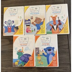Baby Einstein Disney DVD Lot of 5 Mozart, Beethoven, Neptune, First Signs, Moves